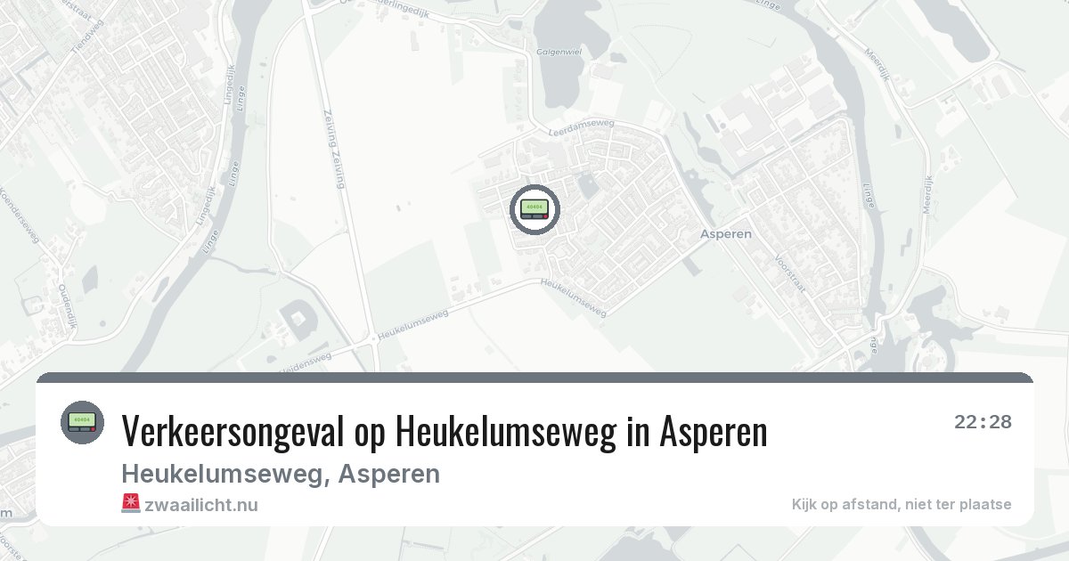 Verkeersongeval op Heukelumseweg in Asperen — 15 mei 2026