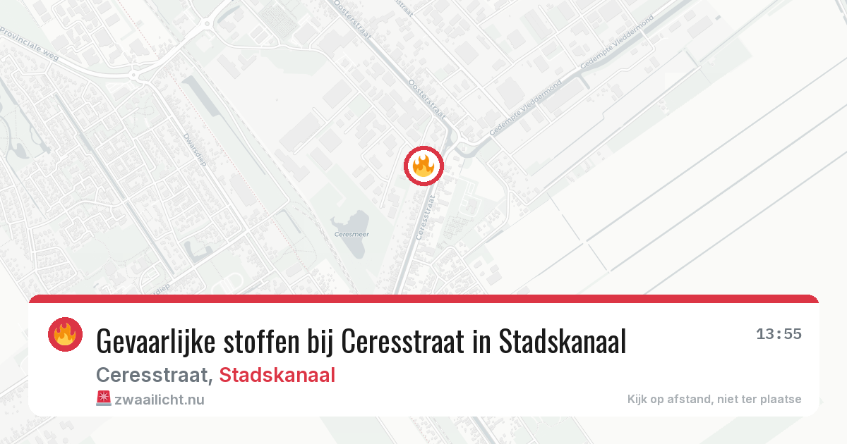 Gevaarlijke stoffen bij Ceresstraat in Stadskanaal — 1 jun 2026