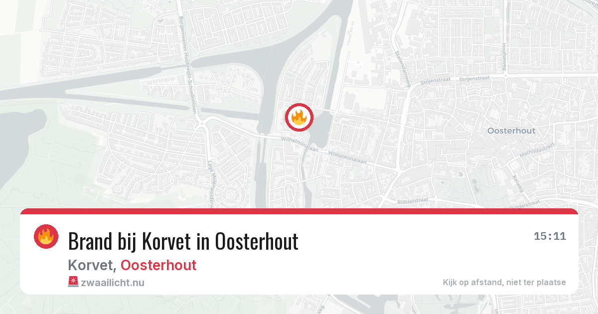 Brand bij Korvet in Oosterhout — 20 jul 2026