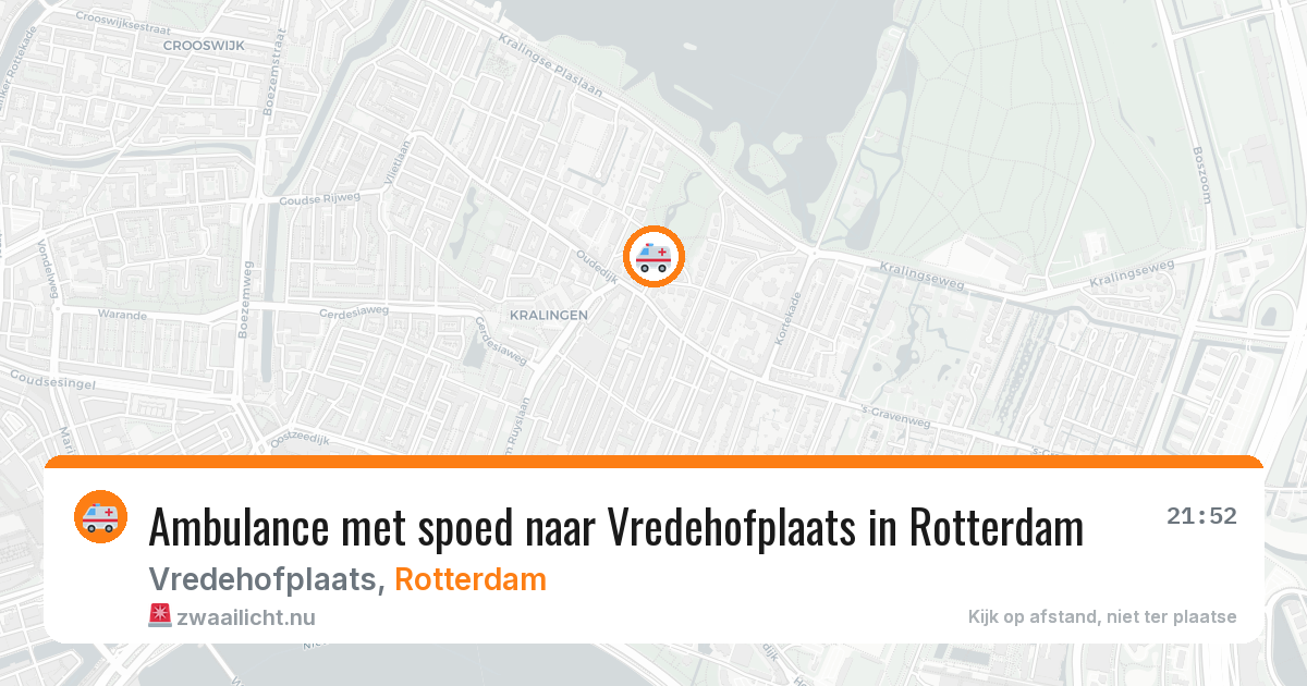 Ambulance met spoed naar Vredehofplaats in Rotterdam — 9 jul 2026