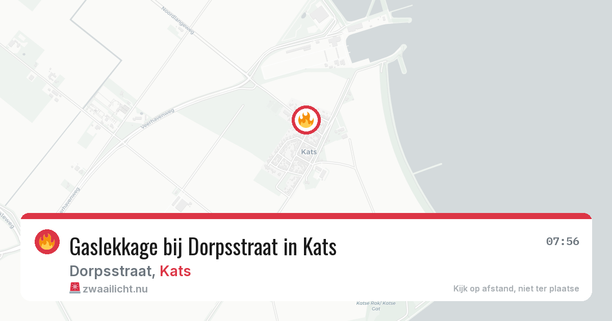 Gaslekkage bij Dorpsstraat in Kats — 22 mei 2026