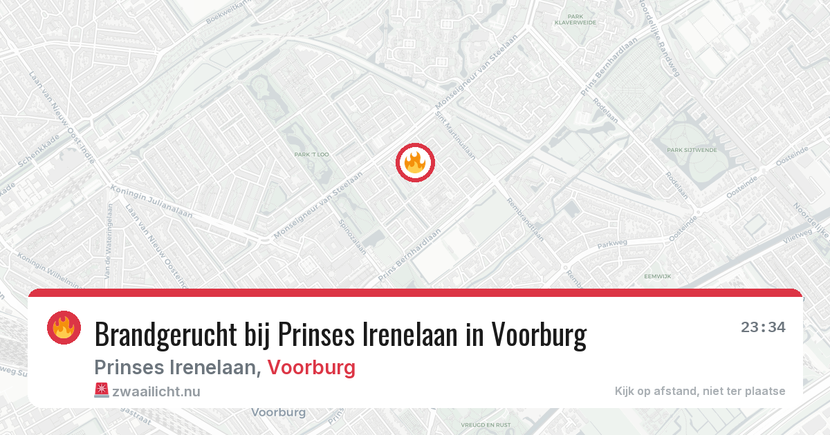Brandgerucht bij Prinses Irenelaan in Voorburg — 12 jul 2026