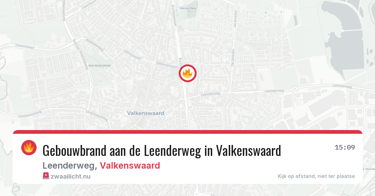 Gebouwbrand aan de Leenderweg in Valkenswaard — 3 mei 2026