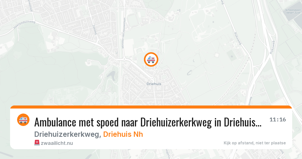 Ambulance met spoed naar Driehuizerkerkweg in Driehuis Nh — 12 feb 2026