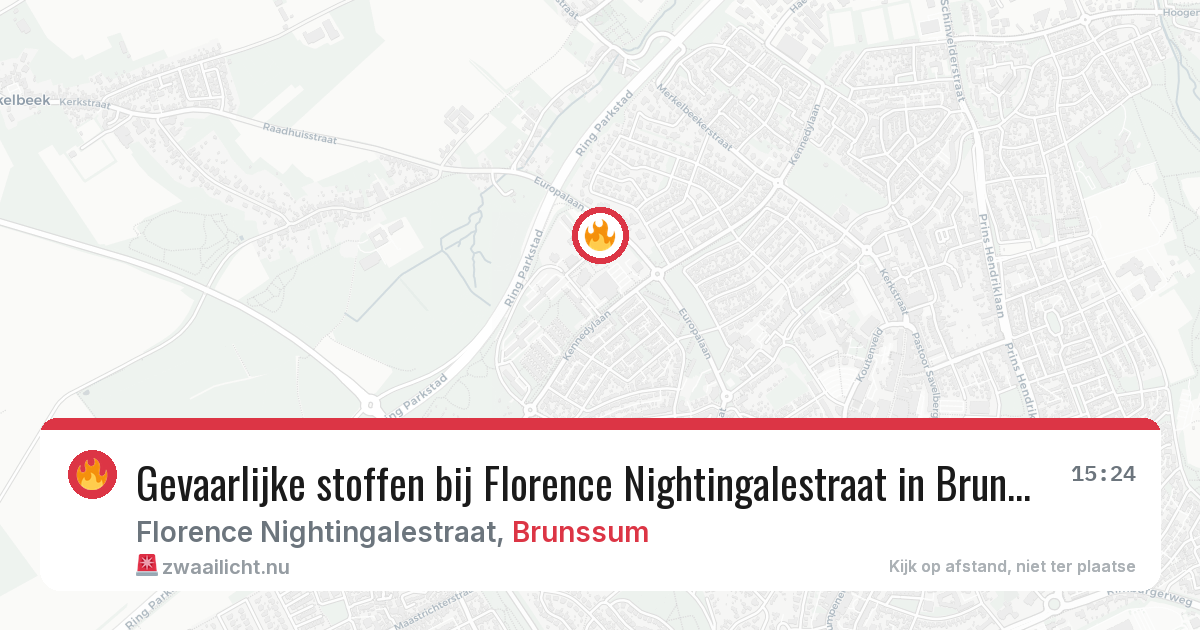 Gevaarlijke stoffen bij Florence Nightingalestraat in Brunssum — 8 jun 2026