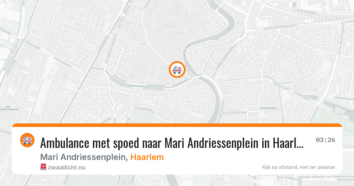 Ambulance met spoed naar Mari Andriessenplein in Haarlem — 26 jul 2026