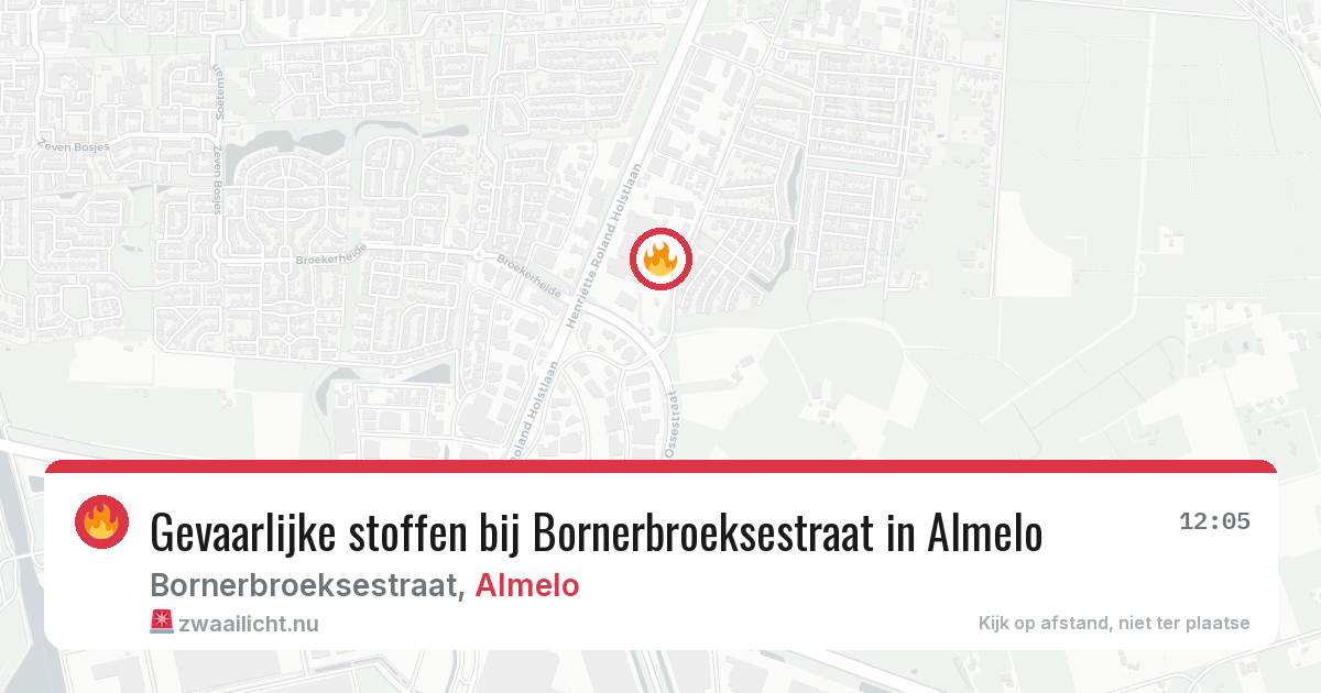 Gevaarlijke stoffen bij Bornerbroeksestraat in Almelo — 1 apr 2026