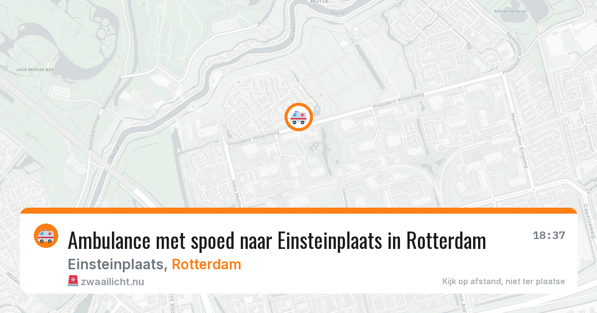 Ambulance met spoed naar Einsteinplaats in Rotterdam — 14 jul 2026