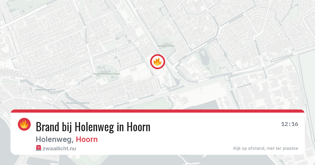 Brand bij Holenweg in Hoorn — 13 jul 2026