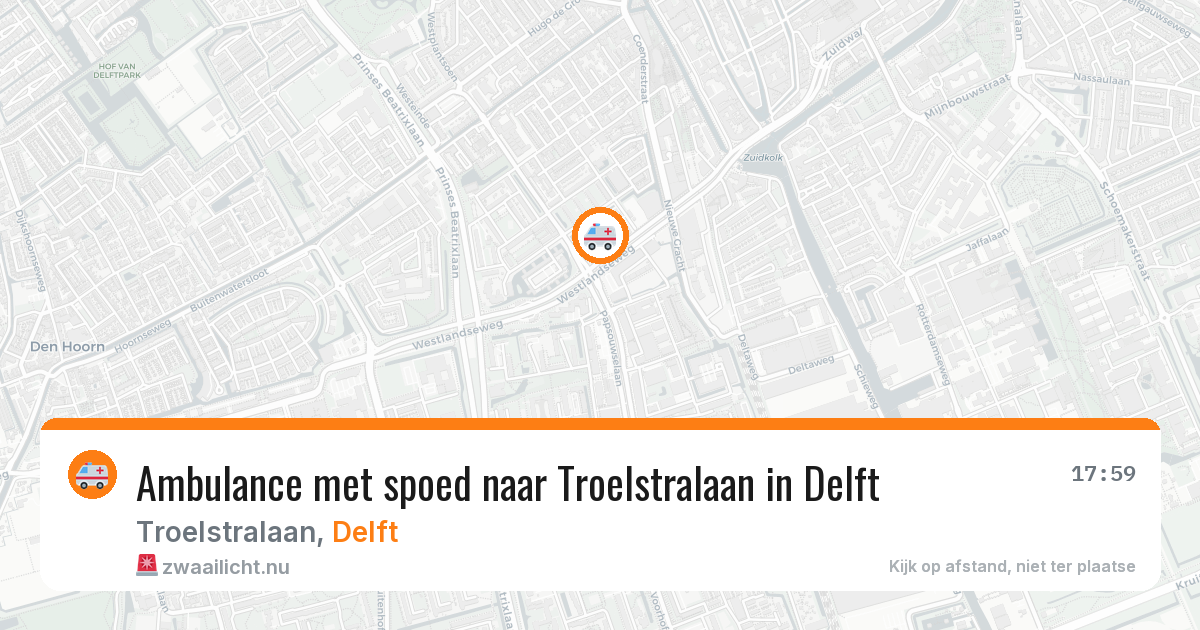 Ambulance met spoed naar Troelstralaan in Delft — 27 apr 2026