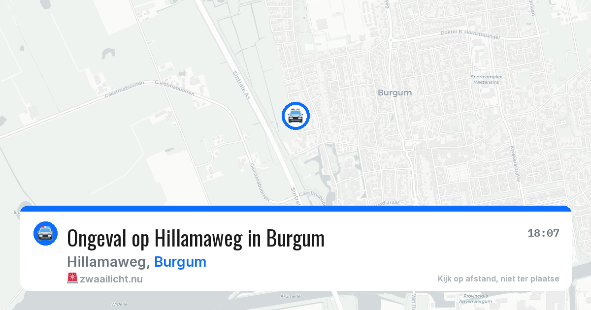 Ongeval op Hillamaweg in Burgum — 9 mei 2026