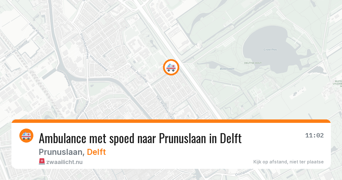 Ambulance met spoed naar Prunuslaan in Delft — 17 jul 2026