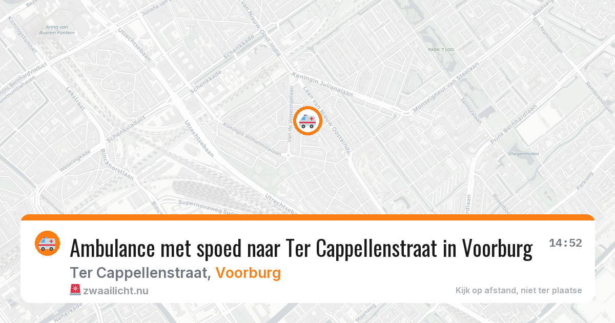 Ambulance met spoed naar Ter Cappellenstraat in Voorburg — 25 jul 2026