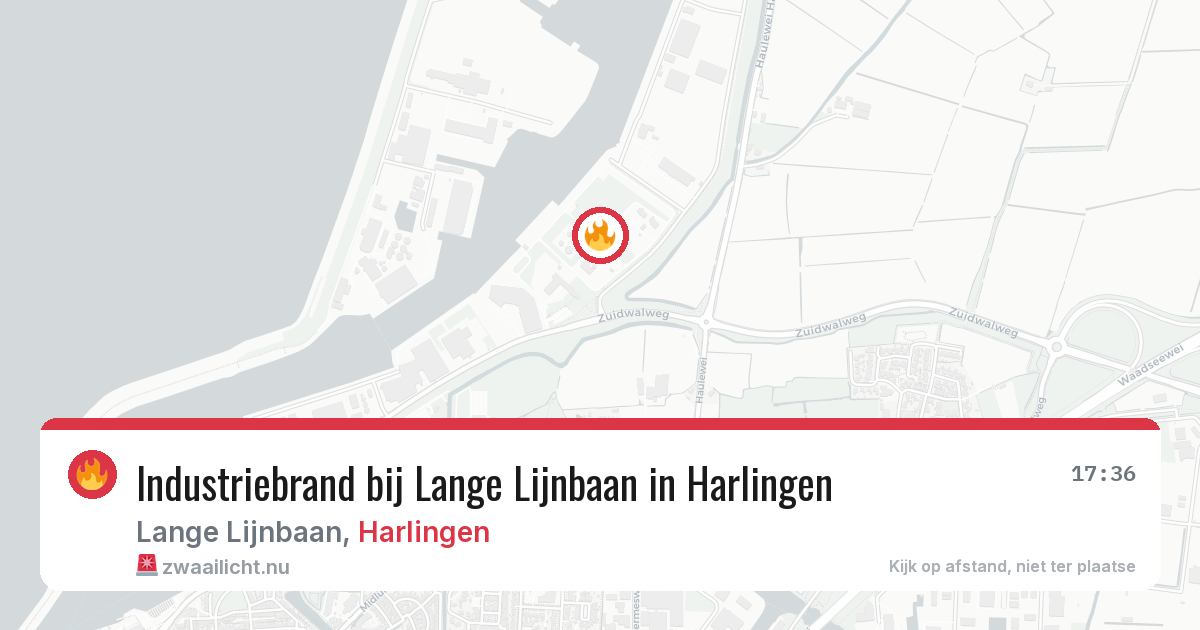 Industriebrand bij Lange Lijnbaan in Harlingen — 10 jul 2026