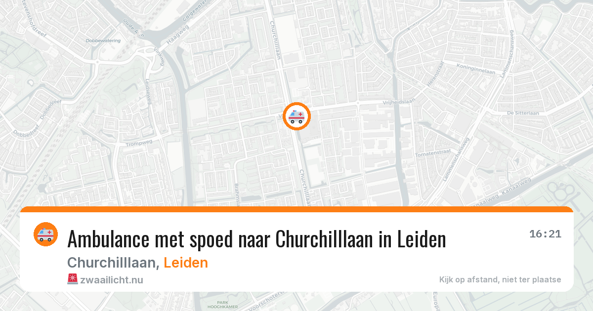 Ambulance met spoed naar Churchilllaan in Leiden — 16 mrt 2026