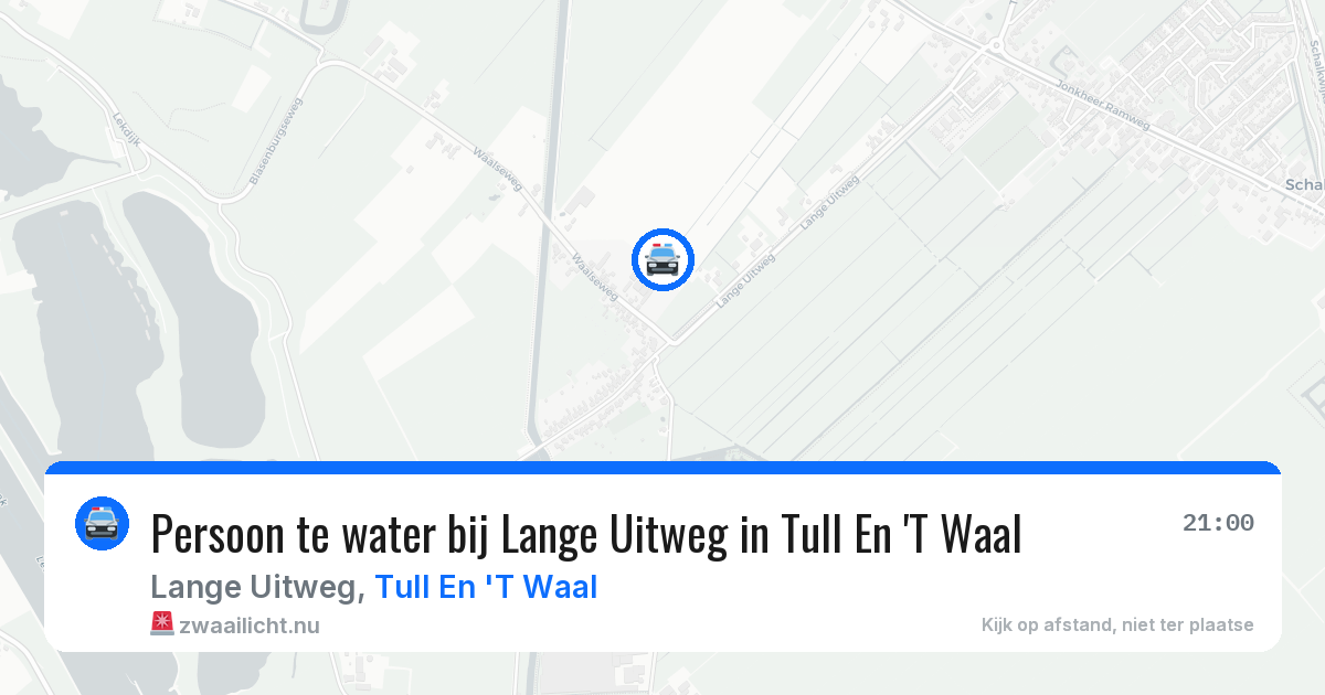Persoon te water bij Lange Uitweg in Tull En 'T Waal — 25 jul 2026