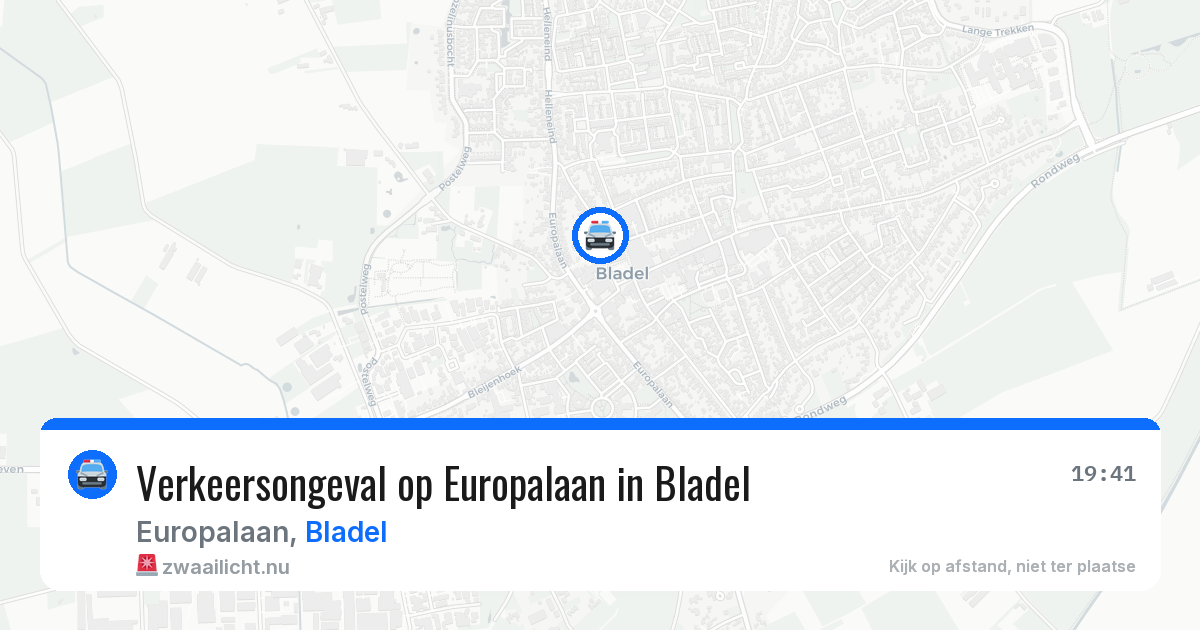 Verkeersongeval op Europalaan in Bladel — 26 jul 2026