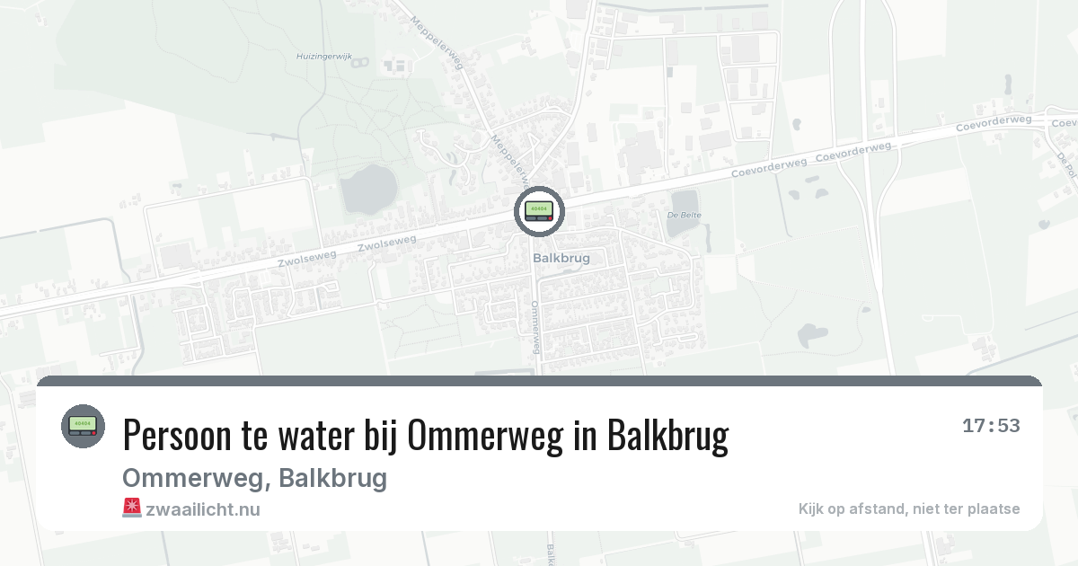 Persoon te water bij Ommerweg in Balkbrug — 5 feb 2026