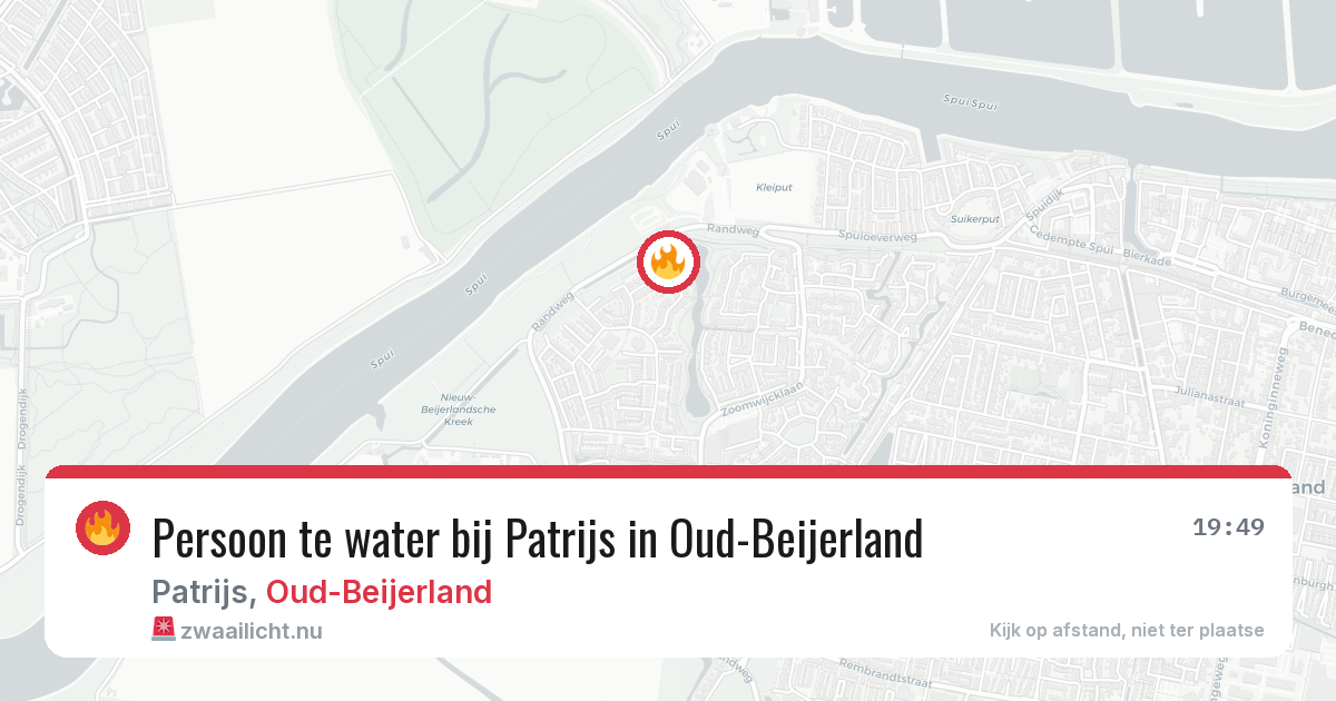 Persoon te water bij Patrijs in Oud-Beijerland — 20 mei 2026