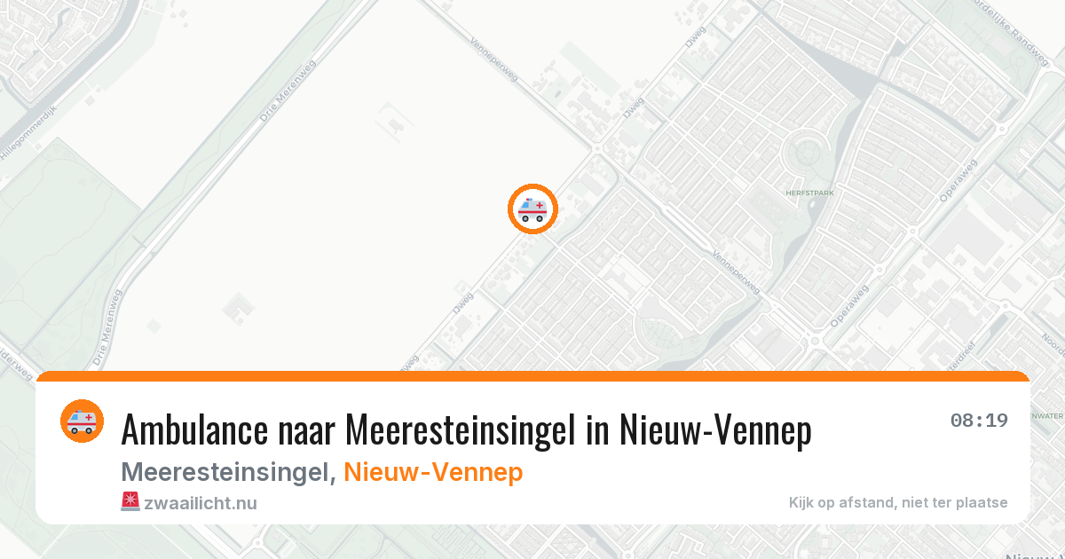 Ambulance naar Meeresteinsingel in Nieuw-Vennep — 16 jul 2026