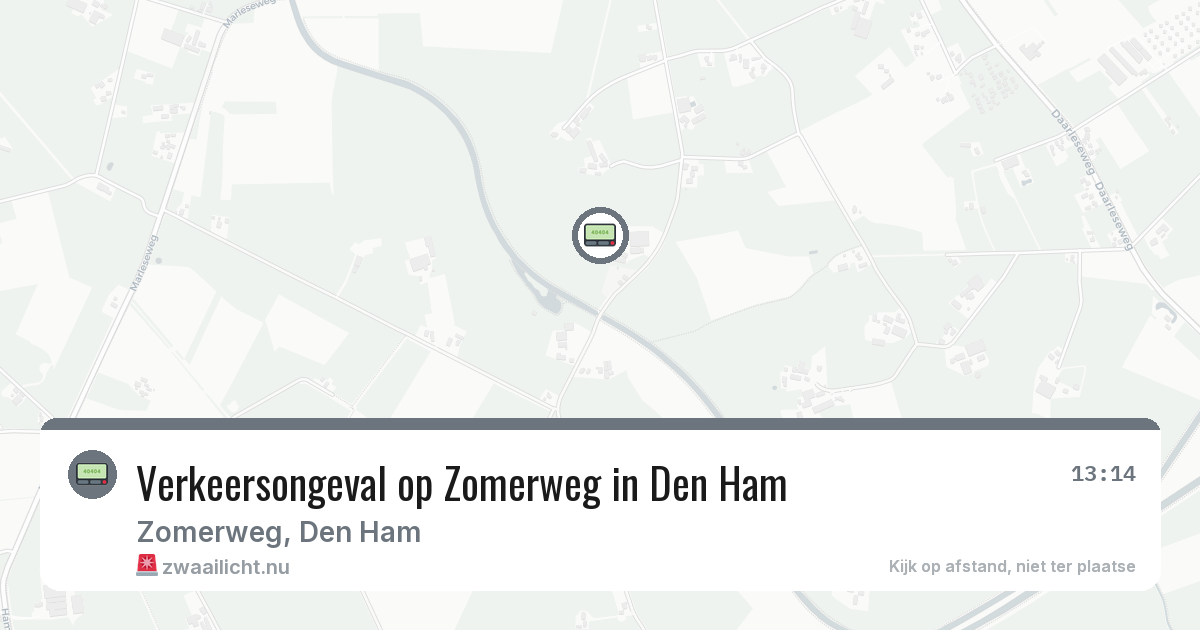 Verkeersongeval op Zomerweg in Den Ham — 14 mrt 2026