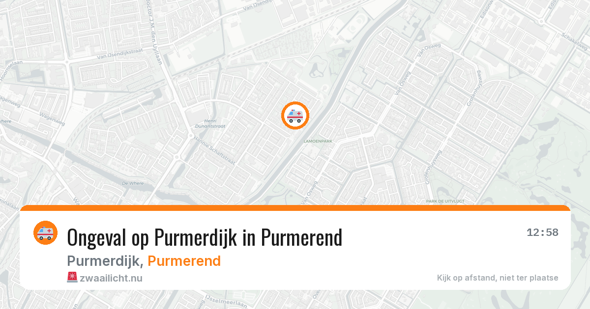 Ongeval op Purmerdijk in Purmerend — 18 jul 2026