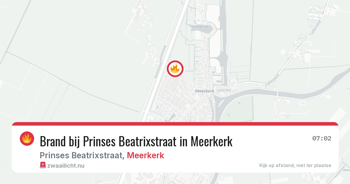 Brand bij Prinses Beatrixstraat in Meerkerk — 10 mrt 2026