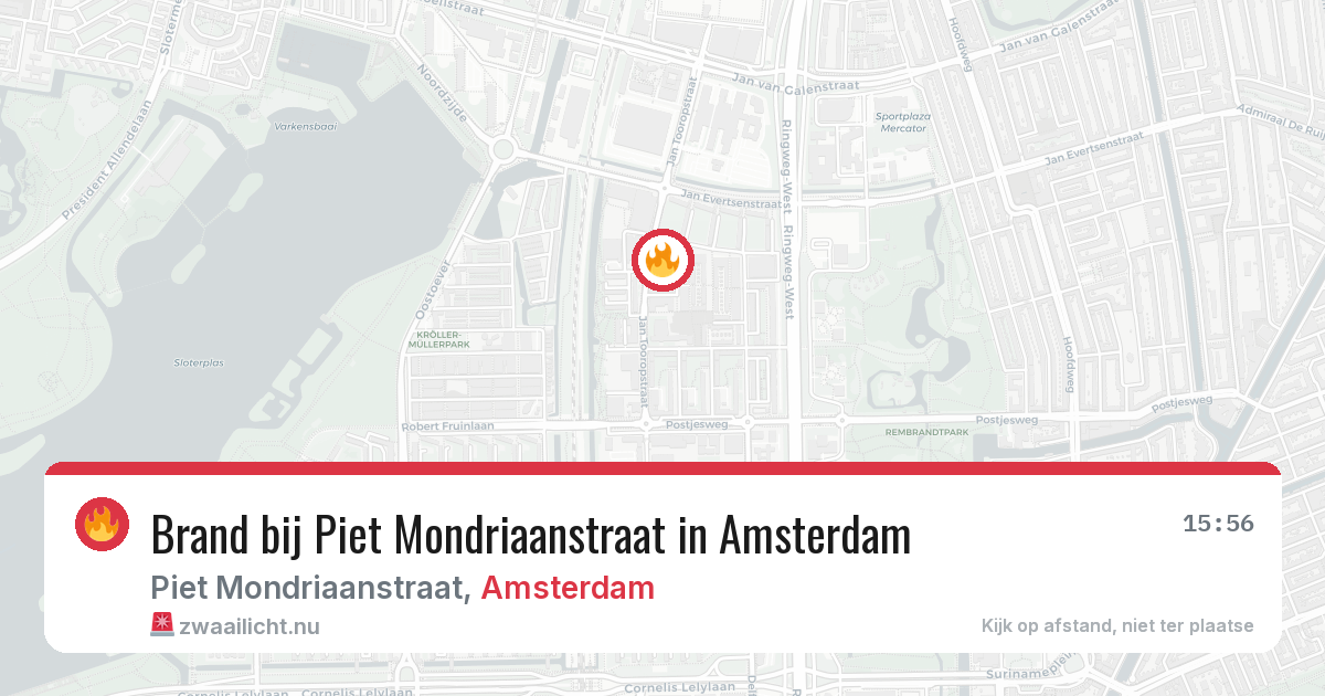 Brand bij Piet Mondriaanstraat in Amsterdam — 14 jul 2026