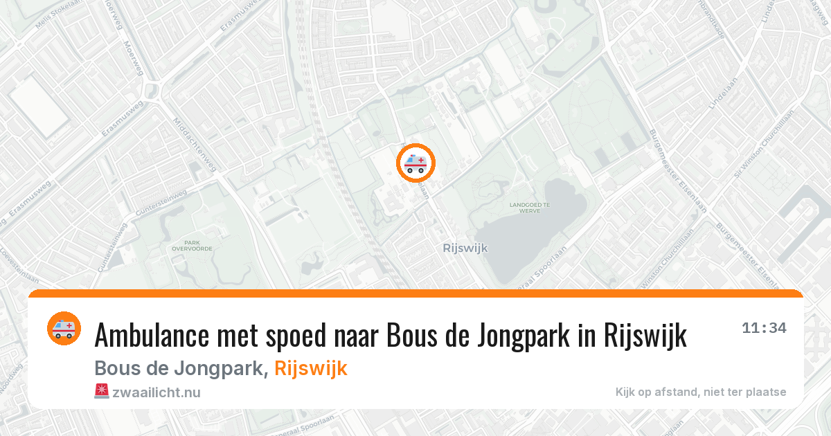 Ambulance met spoed naar Bous de Jongpark in Rijswijk — 11 jul 2026