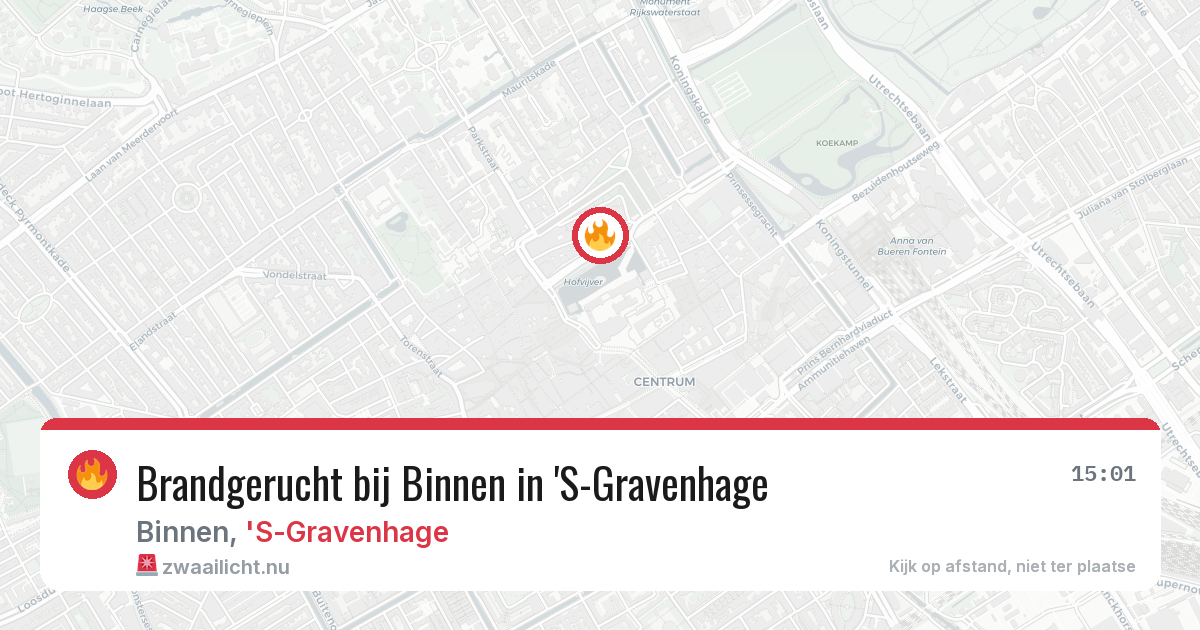 Brandgerucht bij Binnen in 'S-Gravenhage — 18 jul 2026