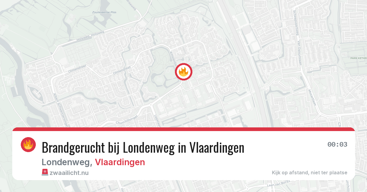 Brandgerucht bij Londenweg in Vlaardingen — 20 jul 2026