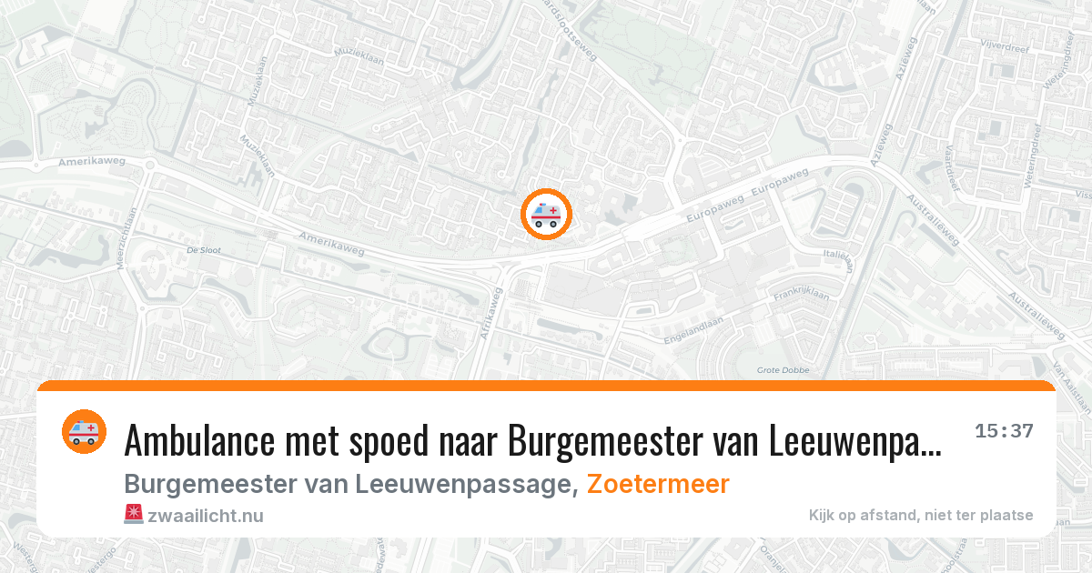 Ambulance met spoed naar Burgemeester van Leeuwenpassage in Zoetermeer — 13 jul 2026