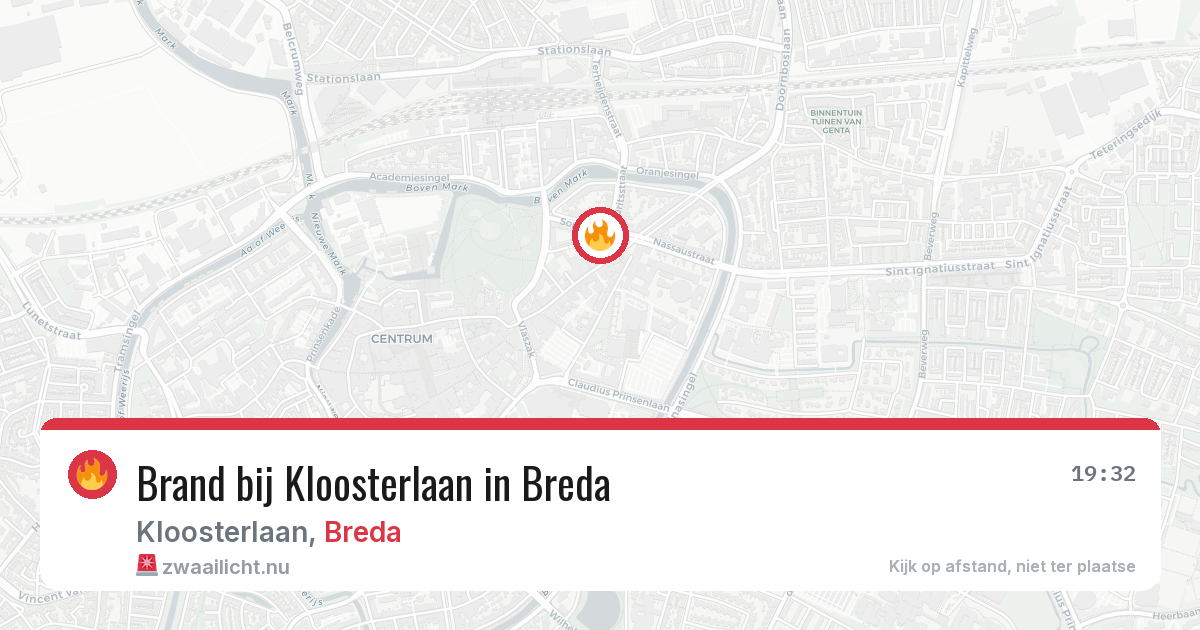 Brand bij Kloosterlaan in Breda — 22 apr 2026