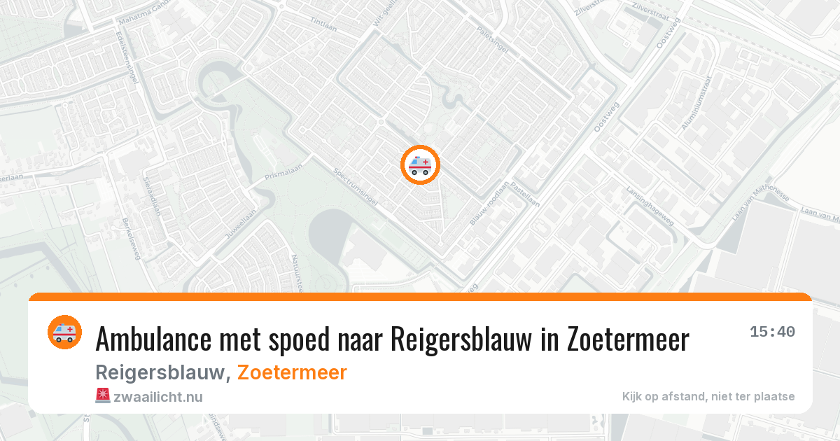 Ambulance met spoed naar Reigersblauw in Zoetermeer — 23 jul 2026