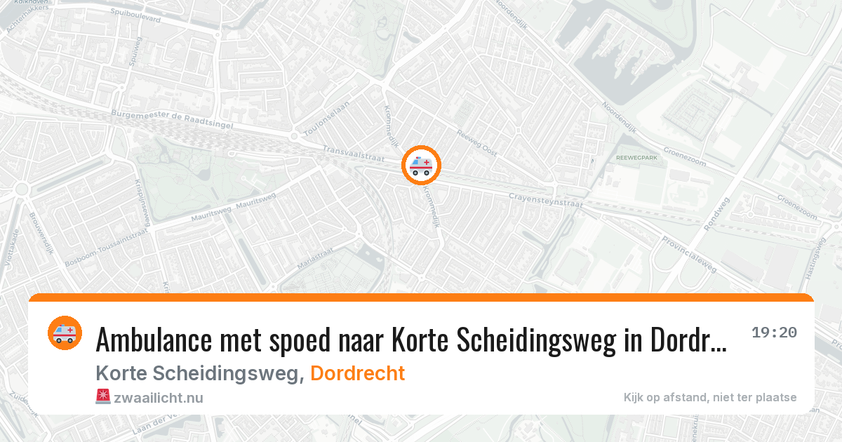 Ambulance met spoed naar Korte Scheidingsweg in Dordrecht — 26 jul 2026