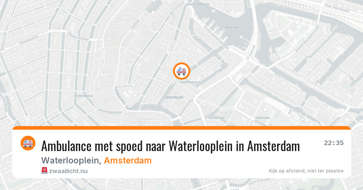 Ambulance met spoed naar Waterlooplein in Amsterdam — 25 apr 2026