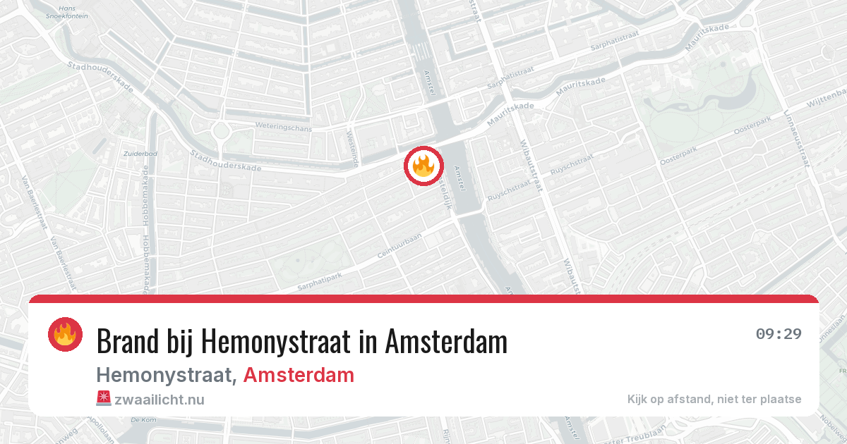 Brand bij Hemonystraat in Amsterdam — 17 jul 2026