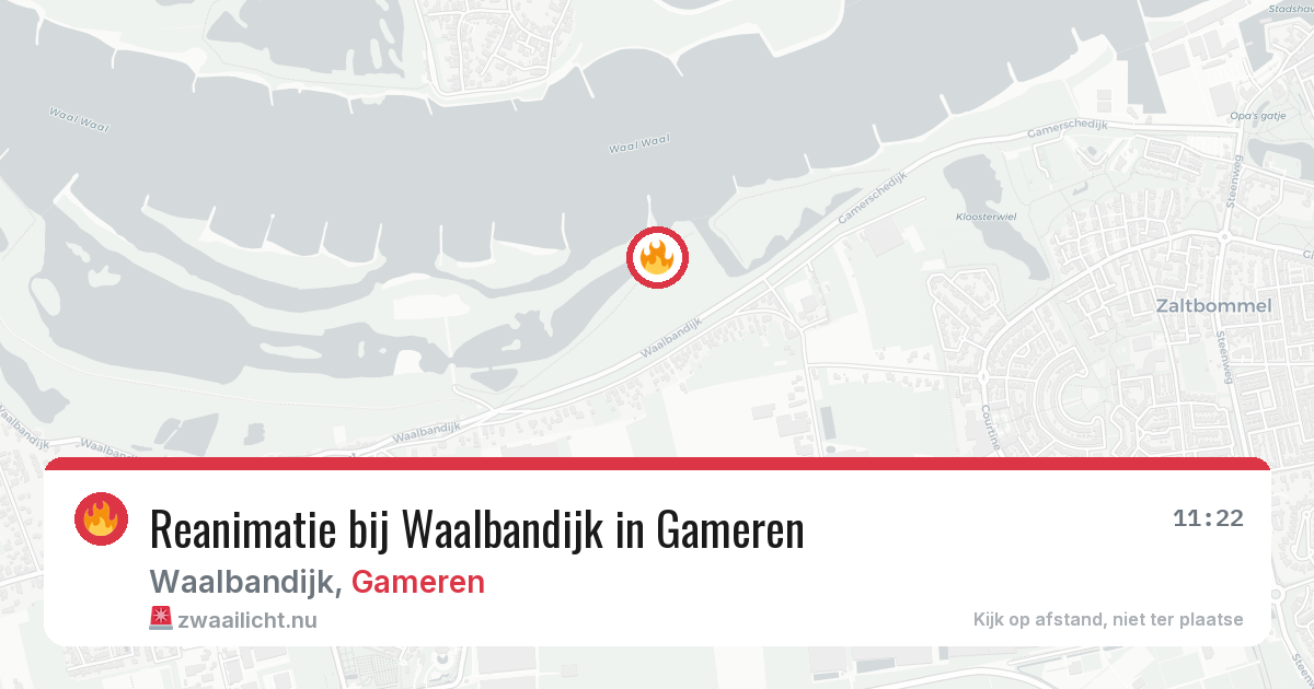 Reanimatie bij Waalbandijk in Gameren — 19 mei 2026