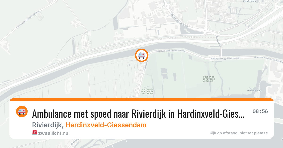Ambulance met spoed naar Rivierdijk in Hardinxveld-Giessendam — 13 jul 2026