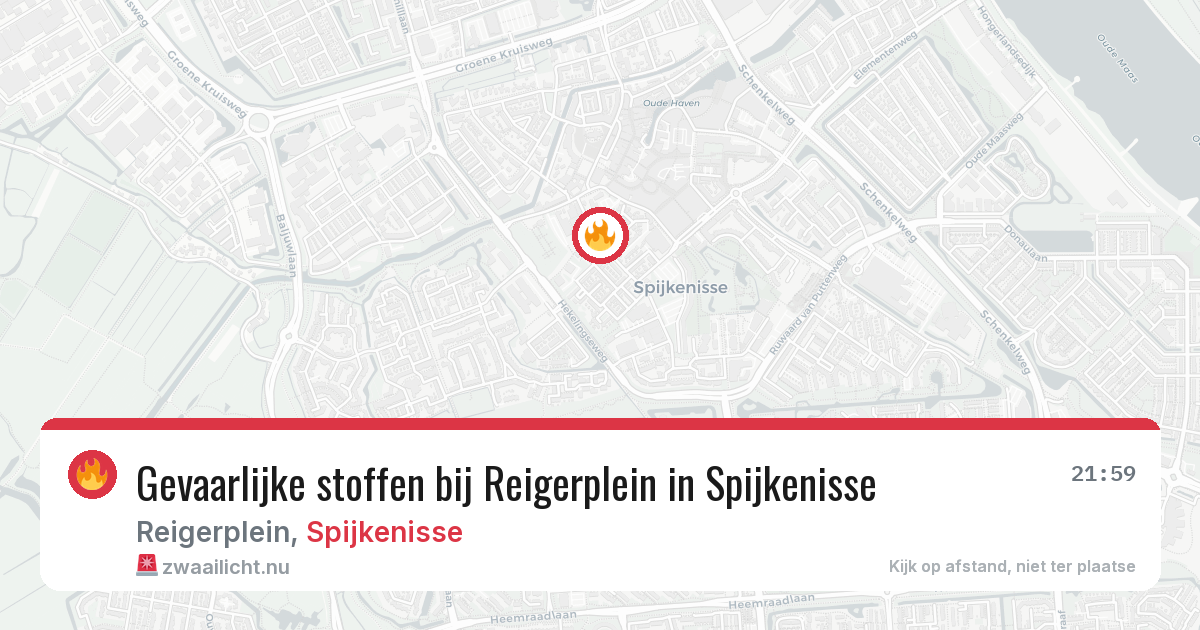 Gevaarlijke stoffen bij Reigerplein in Spijkenisse — 4 jun 2026