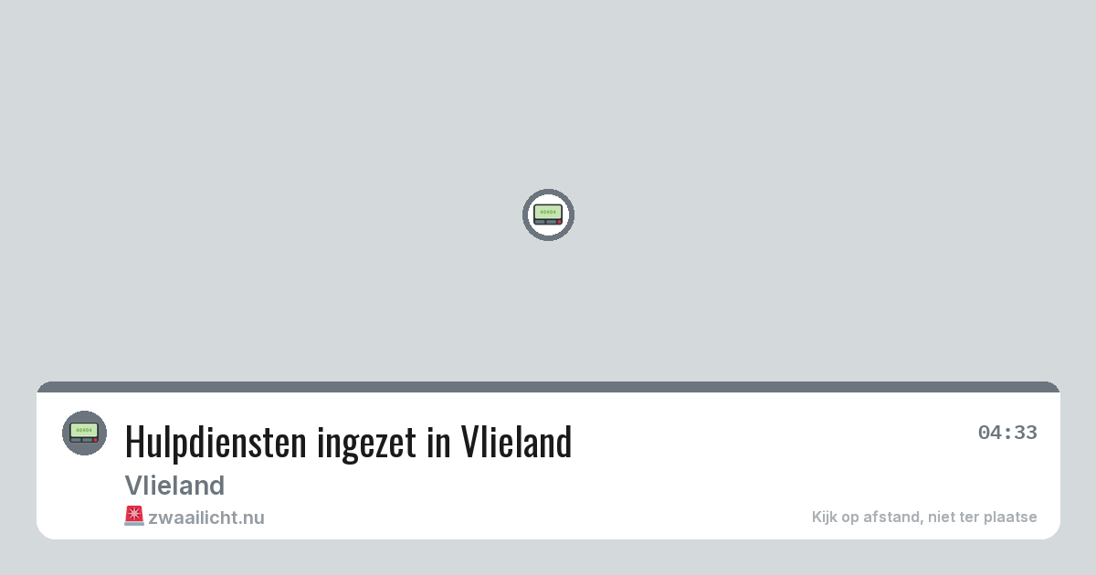 Hulpdiensten ingezet in Vlieland — 9 jul 2026 | 🚨 Zwaailicht.nu