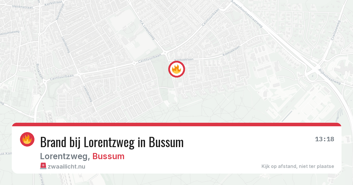 Brand bij Lorentzweg in Bussum — 26 mei 2026