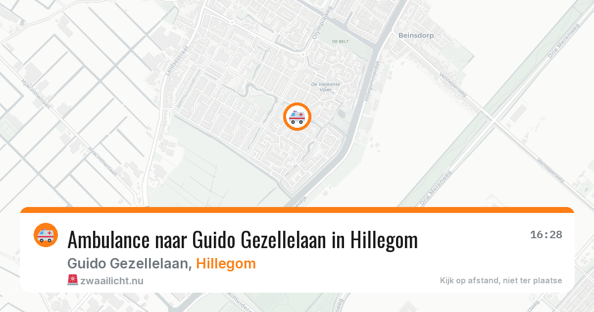 Ambulance naar Guido Gezellelaan in Hillegom — 30 mei 2026
