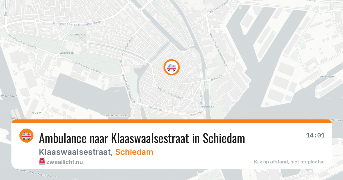 Ambulance naar Klaaswaalsestraat in Schiedam — 26 mei 2026
