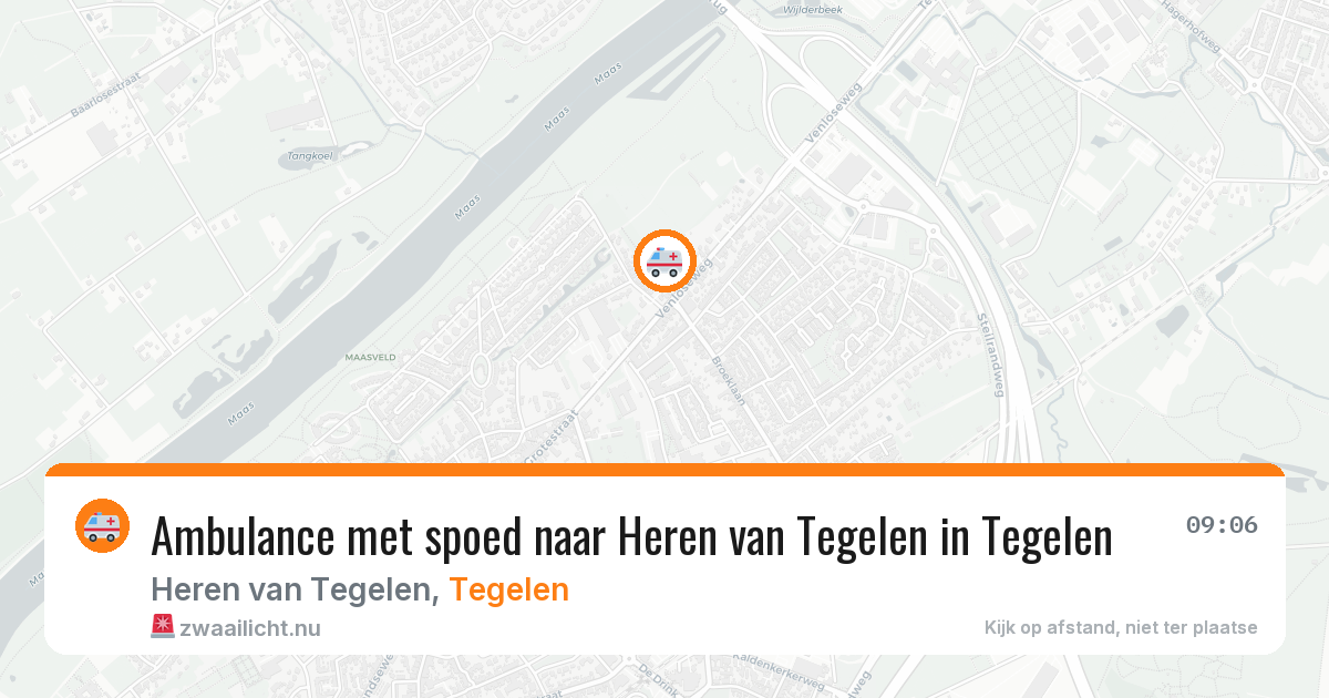 Ambulance met spoed naar Heren van Tegelen in Tegelen — 13 jul 2026