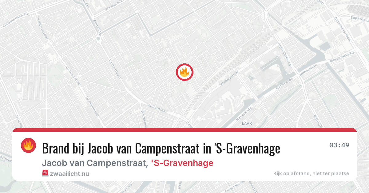 Brand bij Jacob van Campenstraat in 'S-Gravenhage — 30 mei 2026