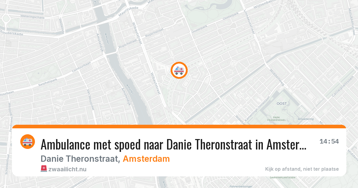 Ambulance met spoed naar Danie Theronstraat in Amsterdam — 21 mrt 2026