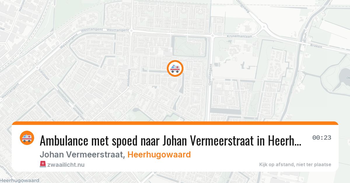 Ambulance met spoed naar Johan Vermeerstraat in Heerhugowaard — 22 jul 2026