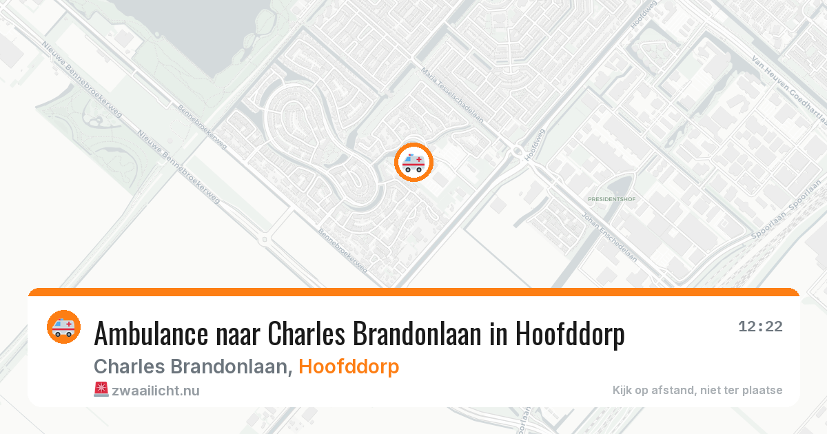 Ambulance naar Charles Brandonlaan in Hoofddorp — 14 jul 2026