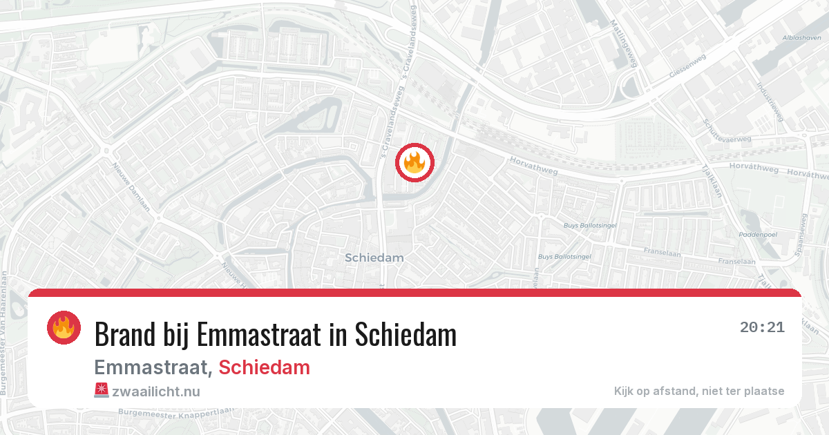 Brand bij Emmastraat in Schiedam — 15 jul 2026